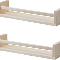 2 Pack Nursery Floating Shelves, Wooden Floating Shelves for Wall, BEKVÄM Spice Rack, Organization Shelf for Bathroom, Bedroom, Kitchen, Farmhouse, Small Book Shelf 16 inch