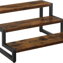 YINMIT Spice Rack Organizer for Countertop, 3 Tier Kitchen Counter Shelf, Wooden Tiered Display Stand Riser Shelf